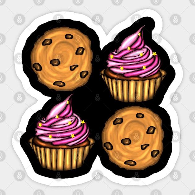 Double Cookie and double Cupcake Sticker by emyzingdesignz